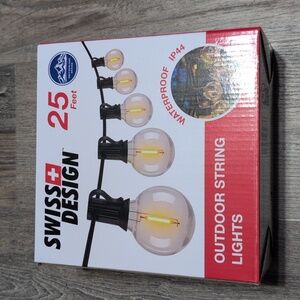 Swiss design outdoor patio string lights